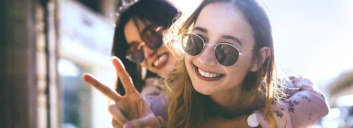Girls smiling
